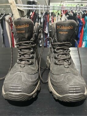 Columbia Gray Hiking Boots with Orange Logo Accent
